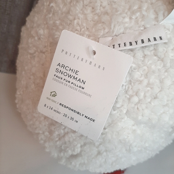 Pottery Barn Cozy Archie Snowman Shaped Pillow Holiday Christmas - Picture 7 of 16